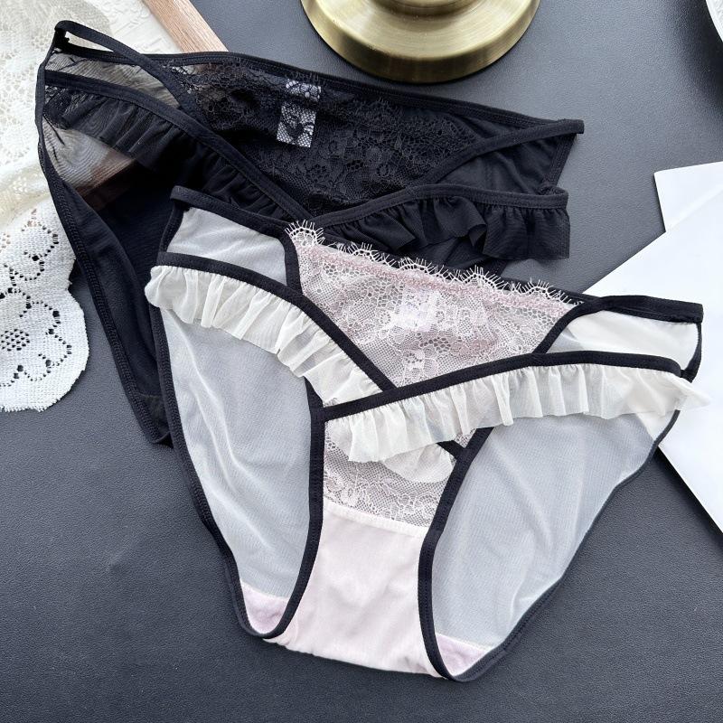 Women's Spring and Summer Mesh Lace Cross Sexy Low Rise Underwear