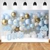 Baby Boy Blue Balloon Birthday Baby Shower Backgrounds For Photographs Gold Stars Clouds Kids Birthday Portrait Backdrop Shoot