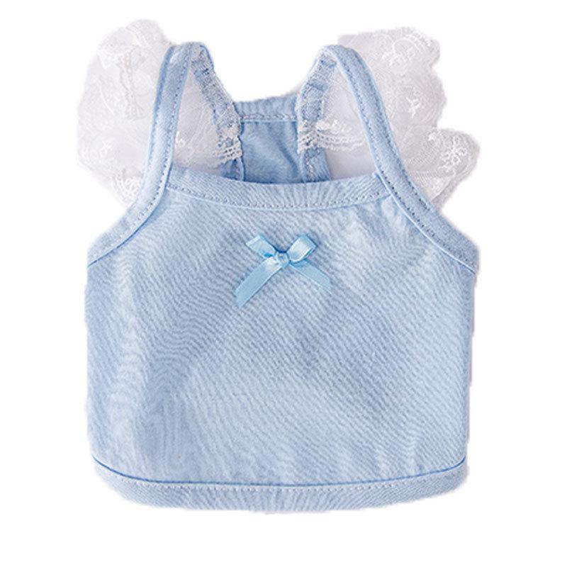 Lace small flying sleeve candy color dog vest spring and summer thin breathable small puppy kitten pet dog clothes