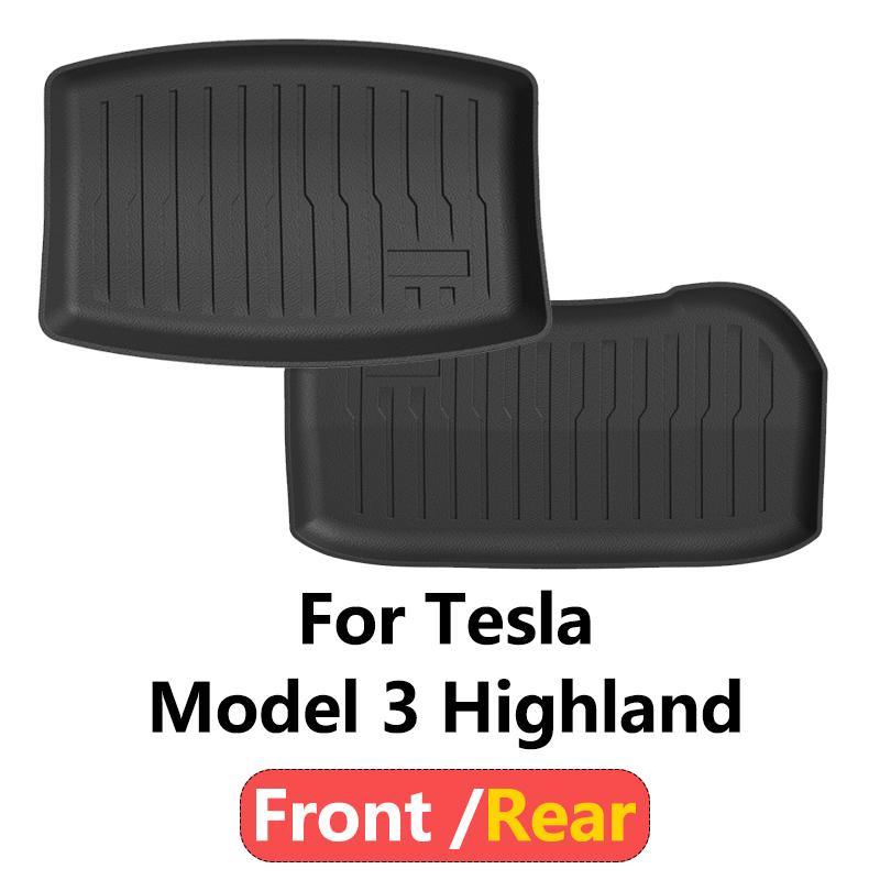 Protective Cover TPE Trunk Anti-slip Pad Car Front Rear Trunk Mats for Tesla Model YL/Y Juniper Model 3 Highland Car Accessories