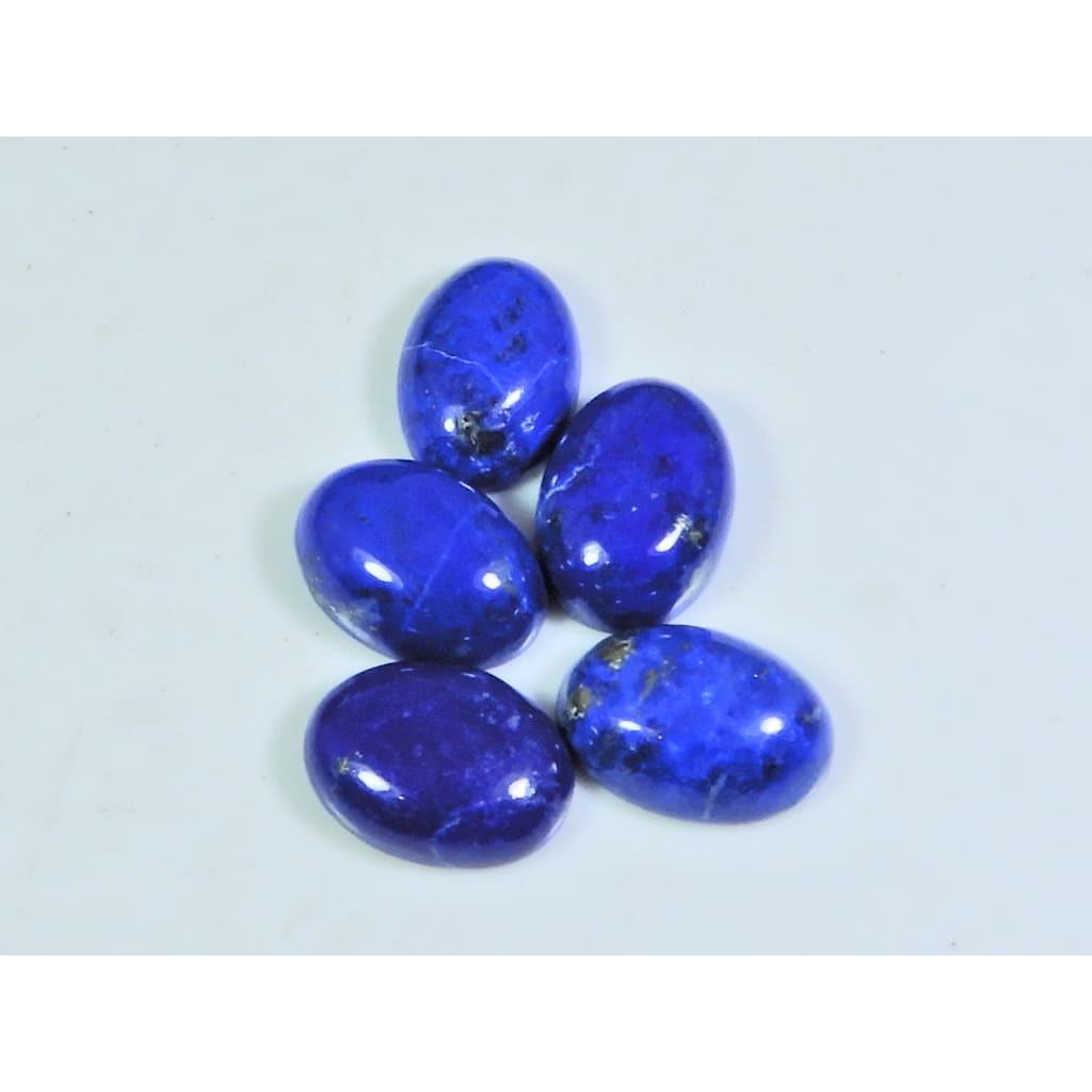 10X14MM Natural Lapis Lazuli Oval Cabochon Loose Gemstone 5Pcs Lot 30Cts. A-492