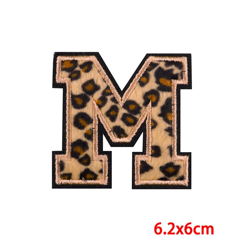 Leopard Print Letters Patch Iron On Patches For Clothing DIY Brand Name Patches On Clothes Fusible Patch For Clothes Stickers