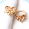 6Pcs/Set Lovely Heart Shape Napkin Ring Exquisite Handmade Rattan Napkin Clip for Home