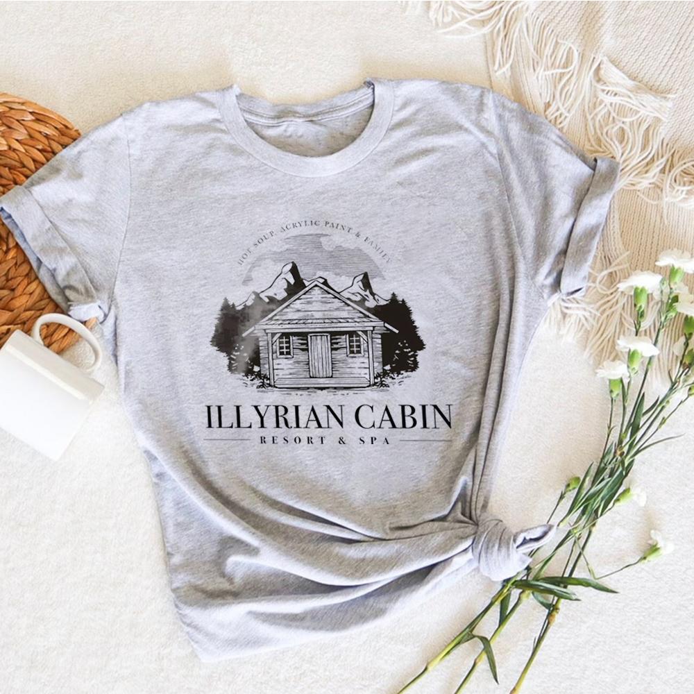 

ACOTAR Illyrian Cabin Resort T-shirt Night Court Velaris Shirts Rhysand Feyre Tee SJM Merch Bookish Gift Unisex Short Sleeve Top 3XL