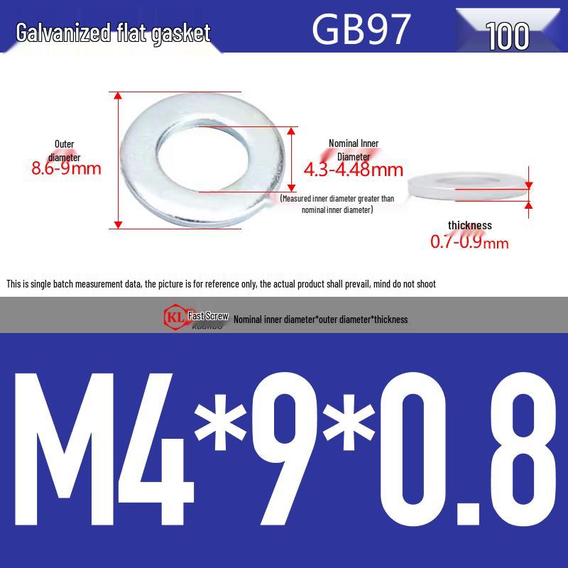 Galvanized Hex Nuts, Flat Washers, Spring Washers in M2-M48, Blue and White Zinc Coated