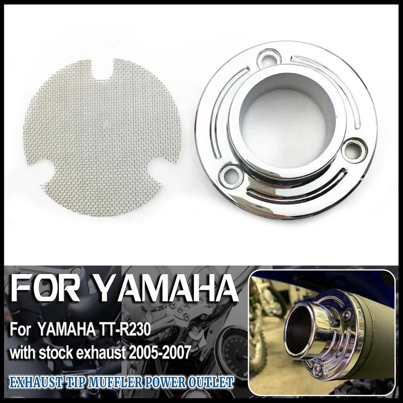 TTR230 Motorcycle Chrome Exhaust Tip Muffler Power Outlet for Yamaha ATV 2005 2006 2007 TT-R230