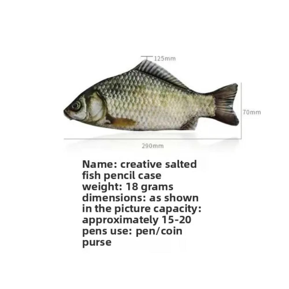 Creative Funny Crucian Carp Shape Pencil Bag Douyin Same Personality Funny Change Korean Version Simulation Crucian Carp Station