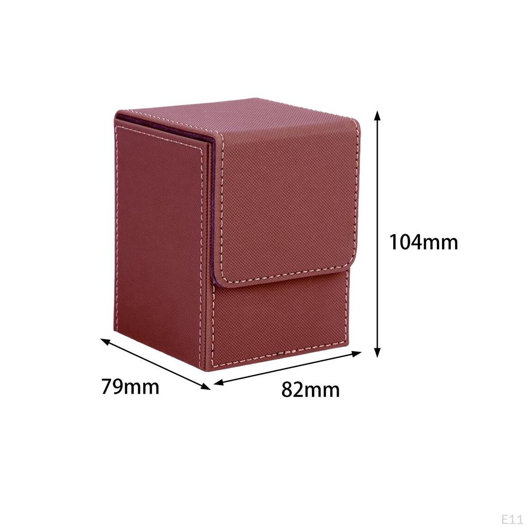 Card Deck Box Large Gathering PU Leather with Dividers Storage