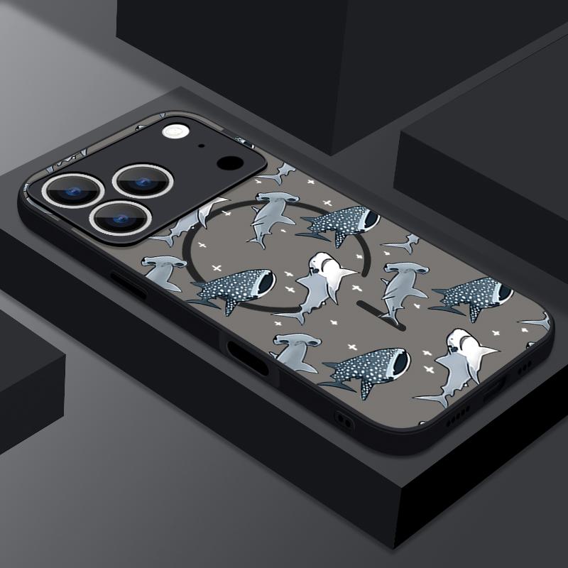 Sea Turtle Conch Whale Pattern Case For iPhone 17 Pro Max Magnetic For Magsafe Matte Cover For iPhone 16 Pro Max 15 14 13 16E Air