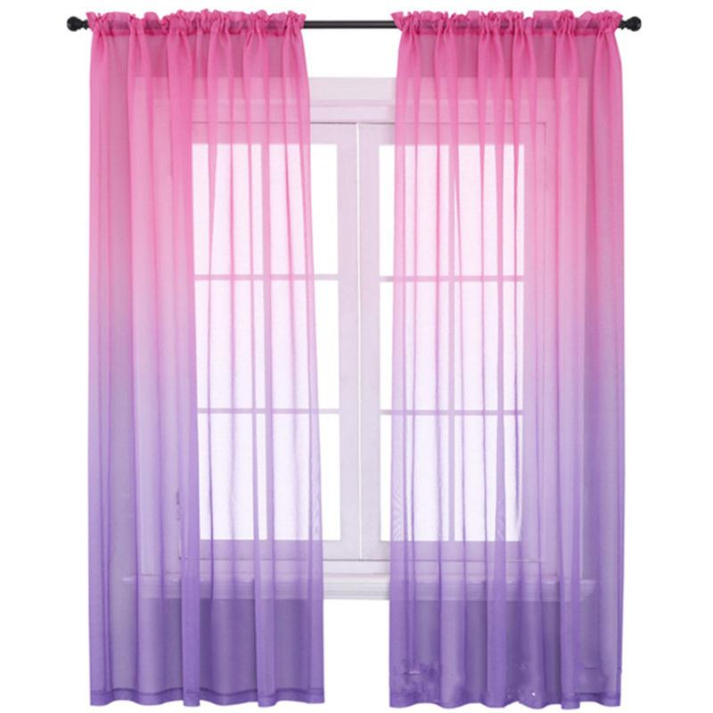 Verlaufende Transparente Sichtschutzvorhänge Elegantes Fenster-Scrim für Wohnzimmer Schlafzimmer & Balkon Sonnendurchlässige Dekorative Tüllvorhänge