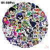 50Pcs/Set Teen Titans Go Stickers DIY Fashion Waterproof Doodle Decals Stickers