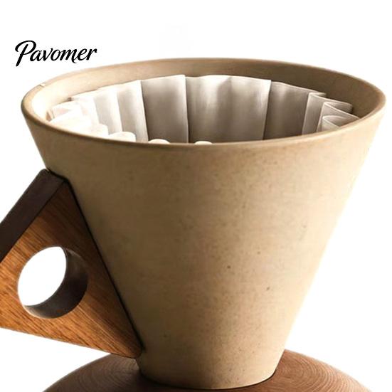 Artistic Frosted Texture Mug Creative Cone Coffee Cup Set with Ergonomic Handle Solid Wood Coaster High-Temperature Office Home 250ml Ceramic Tapered