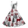 Women's Fashion Casual Christmas Print Sexy Off-the-shoulder Punk Retro Dress
