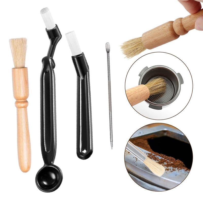 3/4/5/14Pcs Coffee Machine Cleaning Set Coffee Grinder Brush For Espresso Coffee Machine Brewing Group Head Cleaning Brush