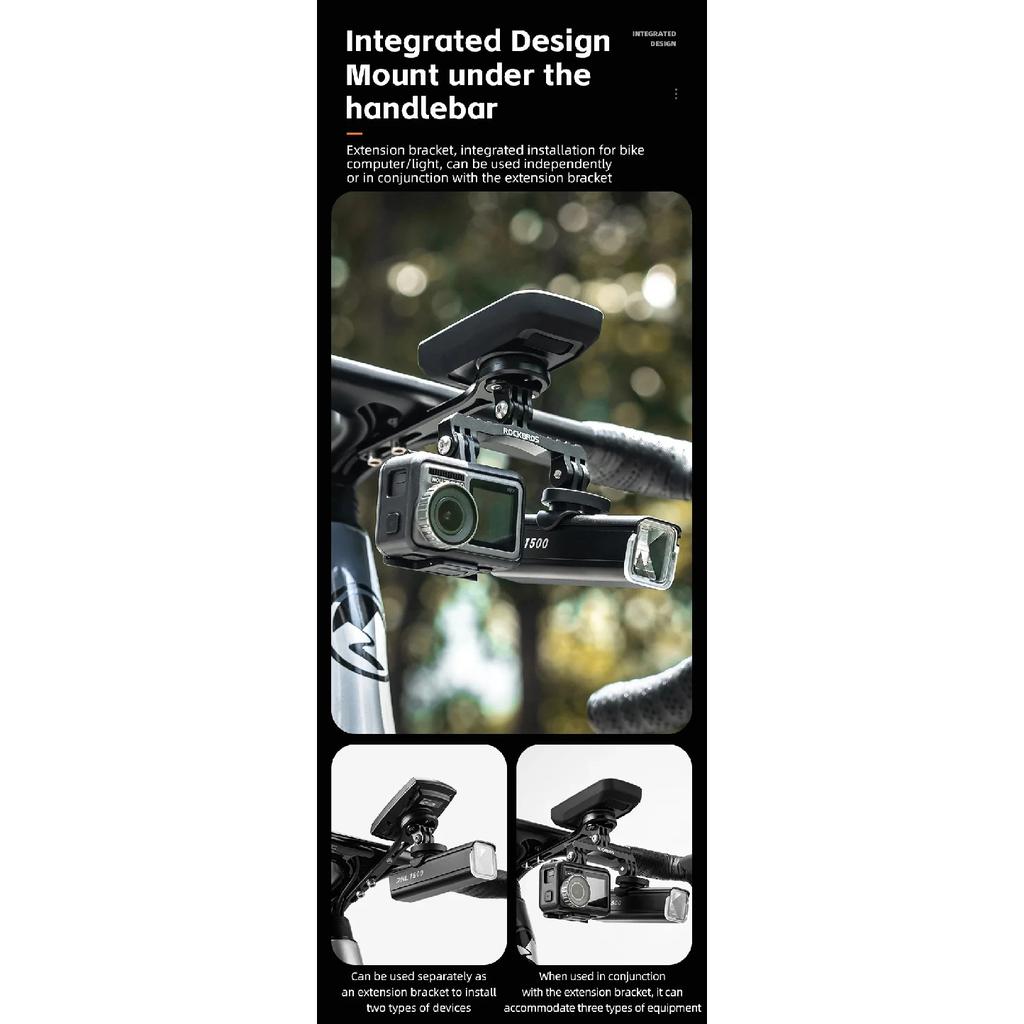 ROCKBROS Bicycle Computer Holder Aluminum Alloy Bike Stopwatch Speedometer Mount Stand For Garmin Wahoo Bryton GoPro Light Stand