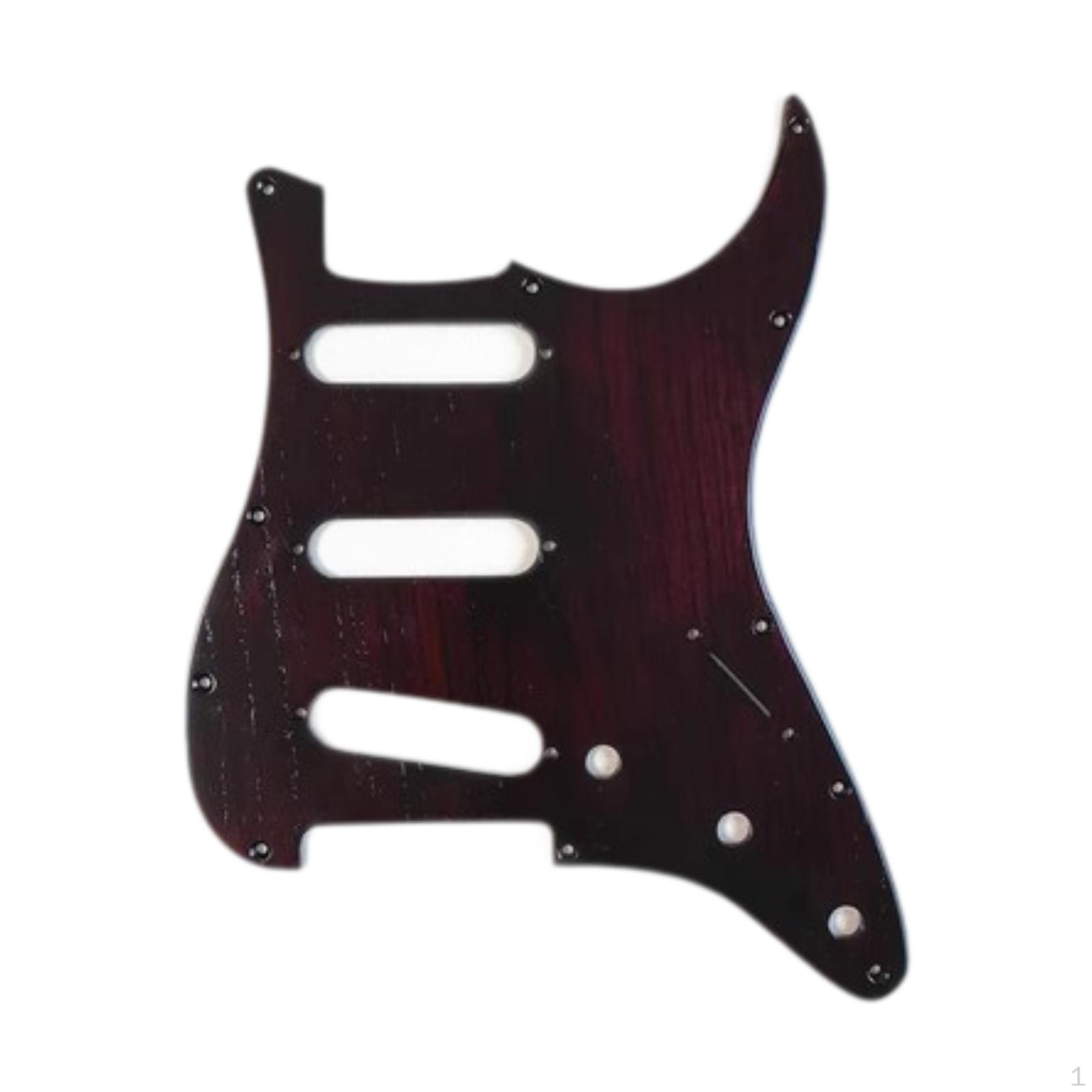 11 Hole Sss Guitar Pickguard Portable Backplate for Electric Bass Instruments black and red