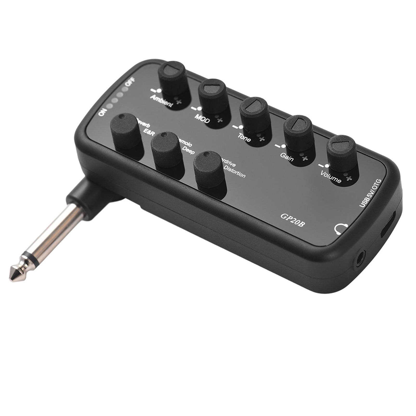 

Басовый усилитель Мини-усилитель Портативный усилитель для наушников Басовый усилитель Plug and Play для электробаса Музыкальный инструмент 3 Встроенных чёрный