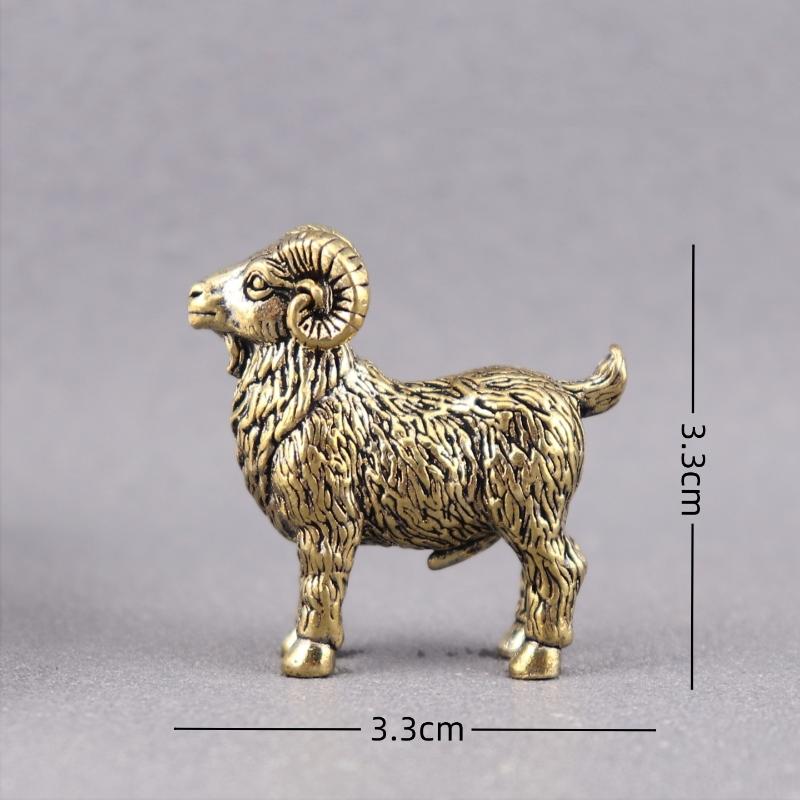 Zvířecí Beran Retro Koza Miniatury Figurky Mosazná Malá Soška Stolní Ozdoby Vintage Domácí Dekorace Řemeslné Doplňky
