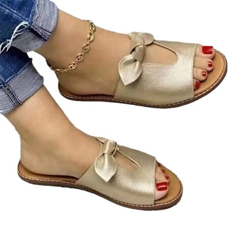 Women's Shoes Bow Womens Flats Comfortable Non Slip Beach Shoes Durable Women Slippers Hot Sale Sandalias De Mujer Verano 2025