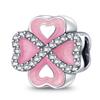 Original 100% Genuine SS925 Sterling Silver Four-Leaf Clover Beads Fit  Bracelet DIY Charm For Women Jewelry Fashion Gift