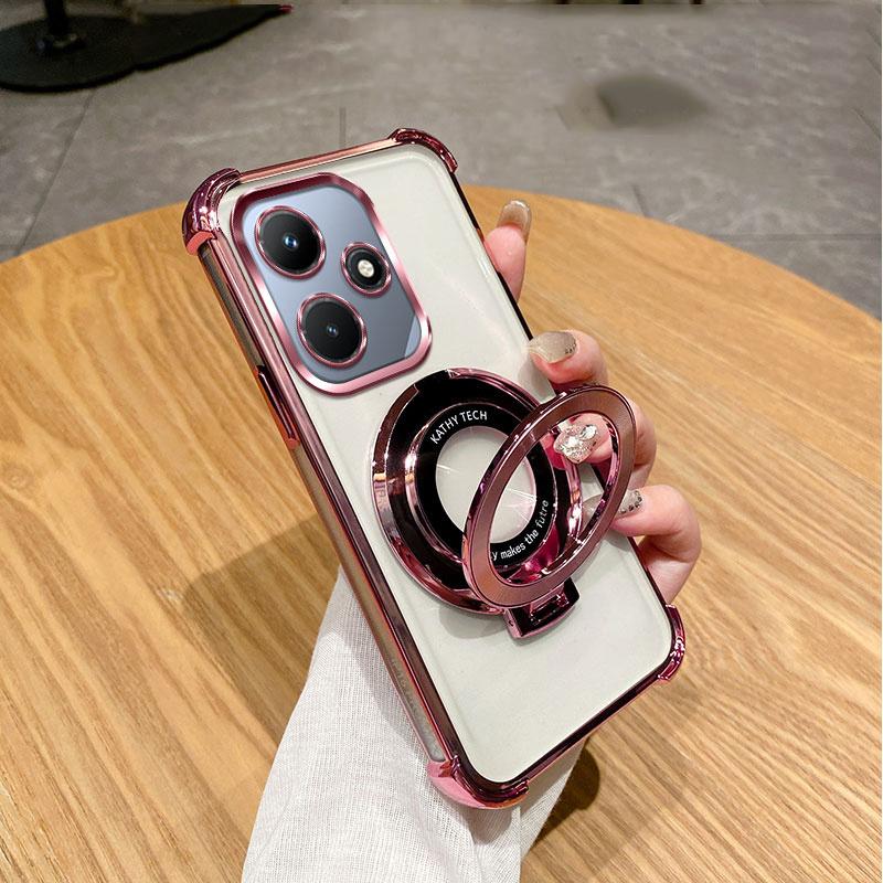 Hot 30 Luxus Stoßfest Magnetische Halterung für Magsafe Transparente Hülle für Funda Infinix Hot 30 30i Hot30 Play Mit Halter Ständer Abdeckung