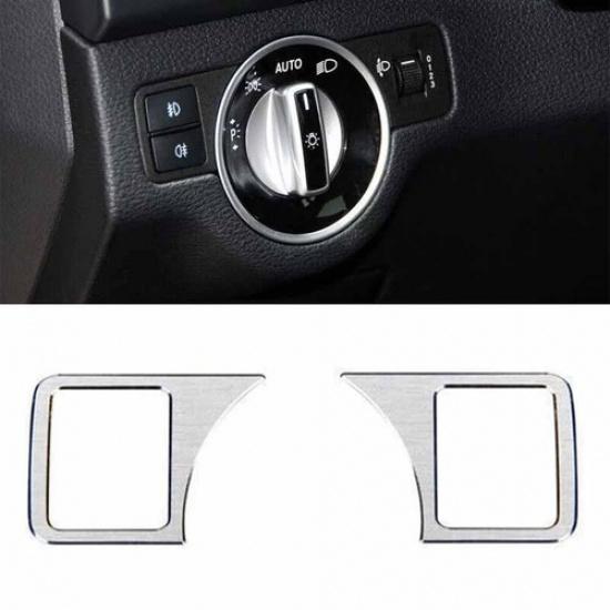 GLE GLS For Benz Car Headlight Switch Control Cover Trim Silver 2016-19 Aluminum