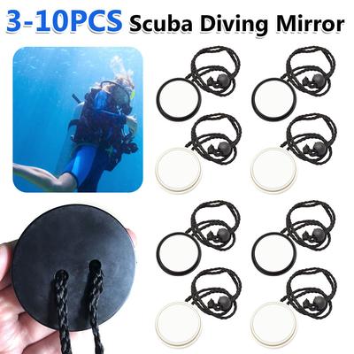 3-10 STÜCKE Tauchen Verstellbarer Rückspiegel mit Seil Sicherheit Tauchsignal Scuba Ausrüstung für Familie Outdoor Wasserdekoration