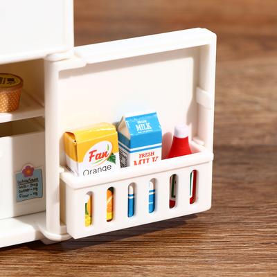 16Pcs/Set 1:12 Doll House Freezer Model White Refrigerator Kitchen Furniture Toy