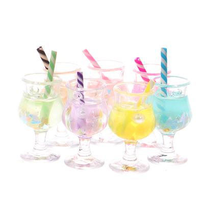 2Pcs Mini Luminous Drink Cups Pretend Play Mini Food Doll Accessories Dollhouse