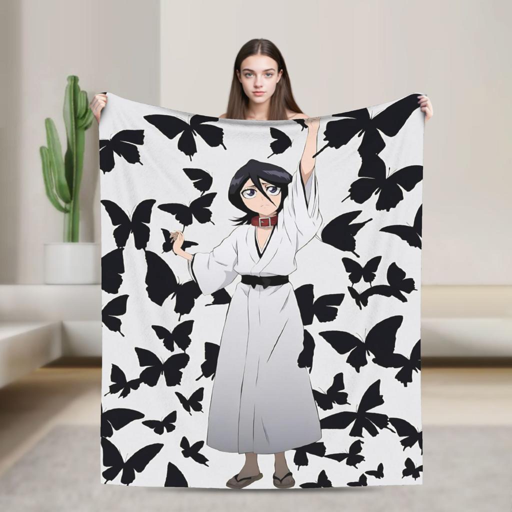 Urahara Kisuke Blankets Coral Fleece Plush Bleaches Anime Lightweight Thin Throw Blanket for Bed Bedspread