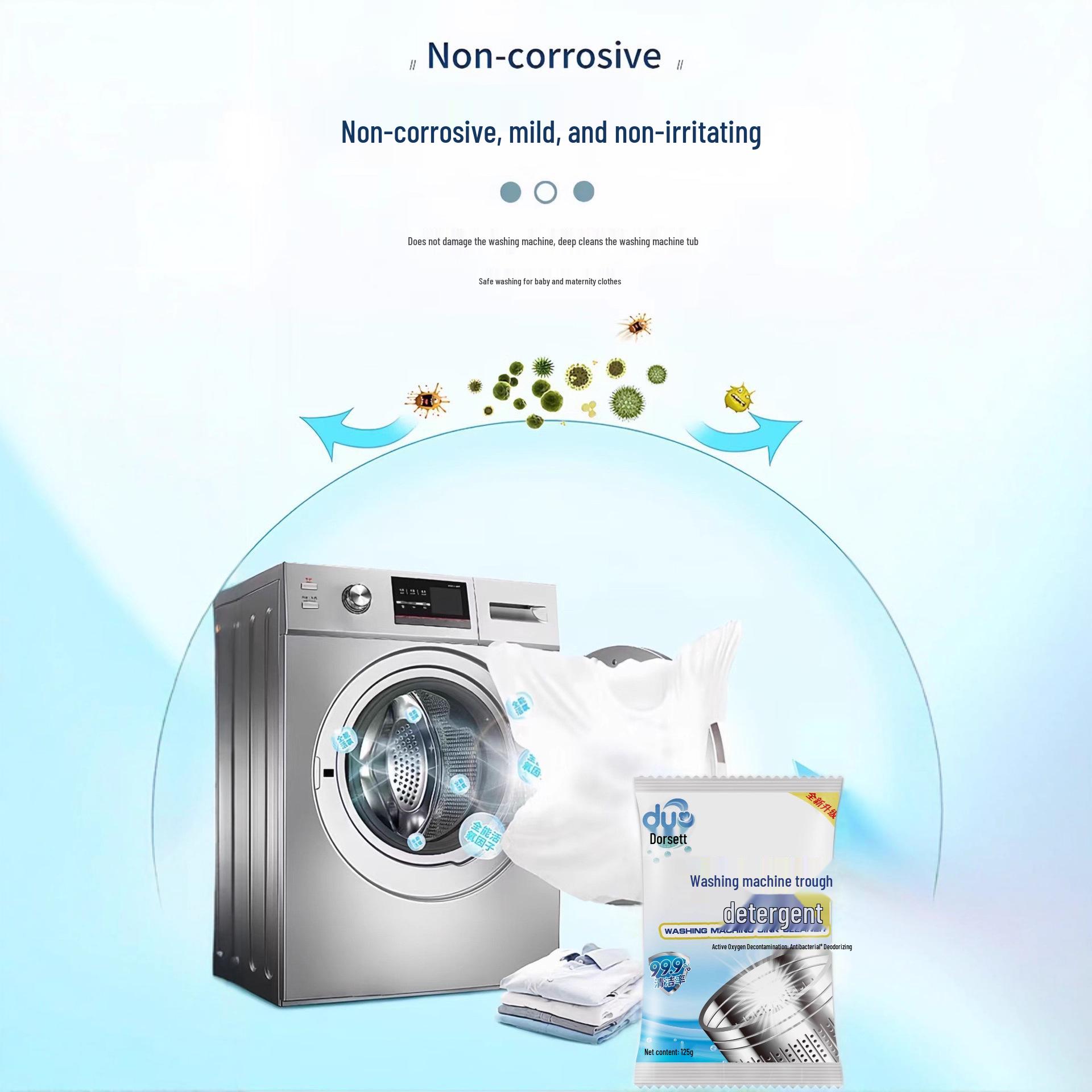 

Upgraded Active Oxygen Formula: Effectively Cleans, Dissolves Dirt & Bacteria, Removes Odors - Washing Machine Cleaner.
