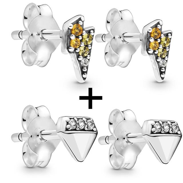 2 Paare/los Silber Überzogene Kristall Stern & Mond Blume Stud Ohrringe Für Frauen Frau Kubikzircon Weiblichen Ohrringe Bijoux Hochzeit geschenk