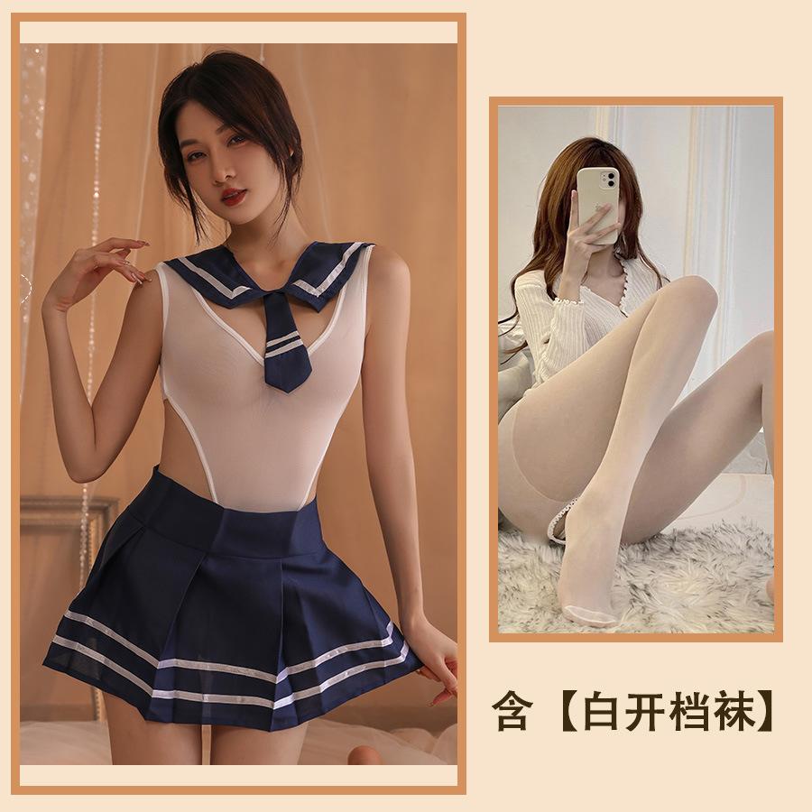 Sex Clothes College Student Jk Onesie Sexy Hot Chest Clothes Pure Desire Water Gloves Skirt Set