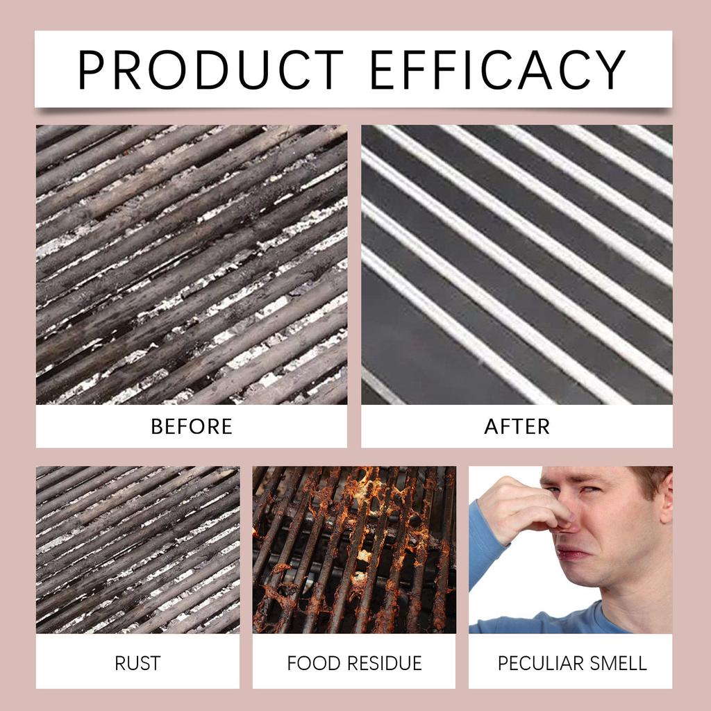 Practical BBQ Grill Cleaner Spray Convenient Grill Cleaning Foam Spray for Effective Stain and Grease Removal