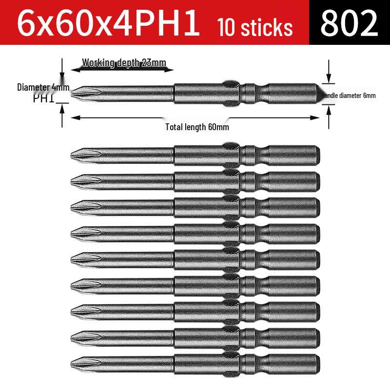 802 & 801 Elektrische Schraubendreherbits, 800 Magnetischer S2-Bit, 6mm Schraubendreherbit, 5 Verlängerte, 4 Bohrer