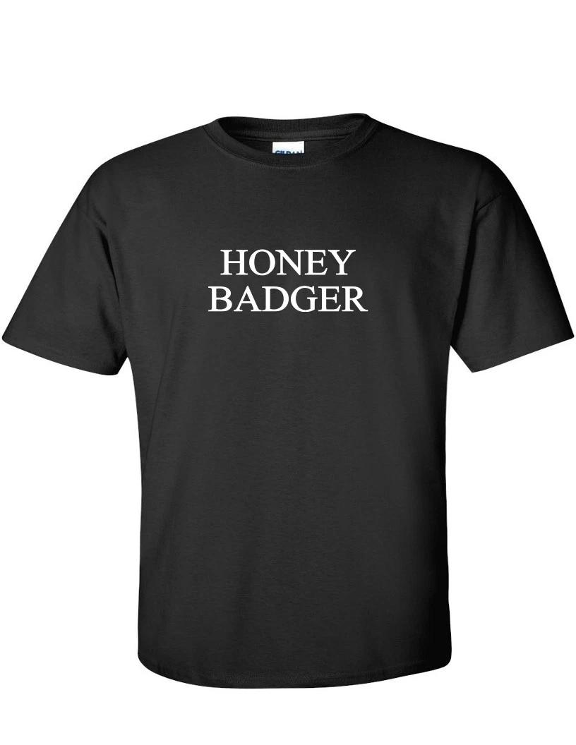 Honey Badger Funny Motivational Hard Work Exercise Black Cotton T-Shirt S