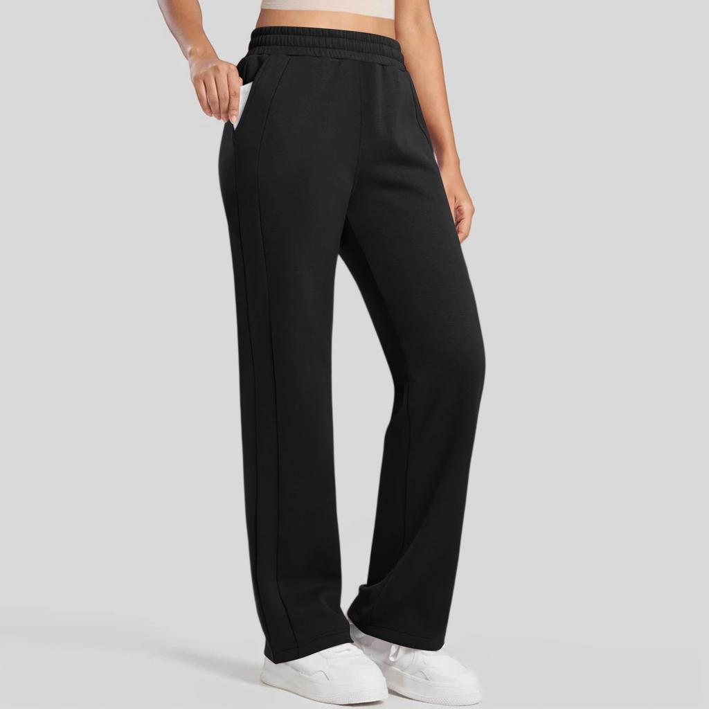 Women's Wide Leg Sweatpants Fall High Waisted  Pants Drawstring Workout Joggers With Pockets