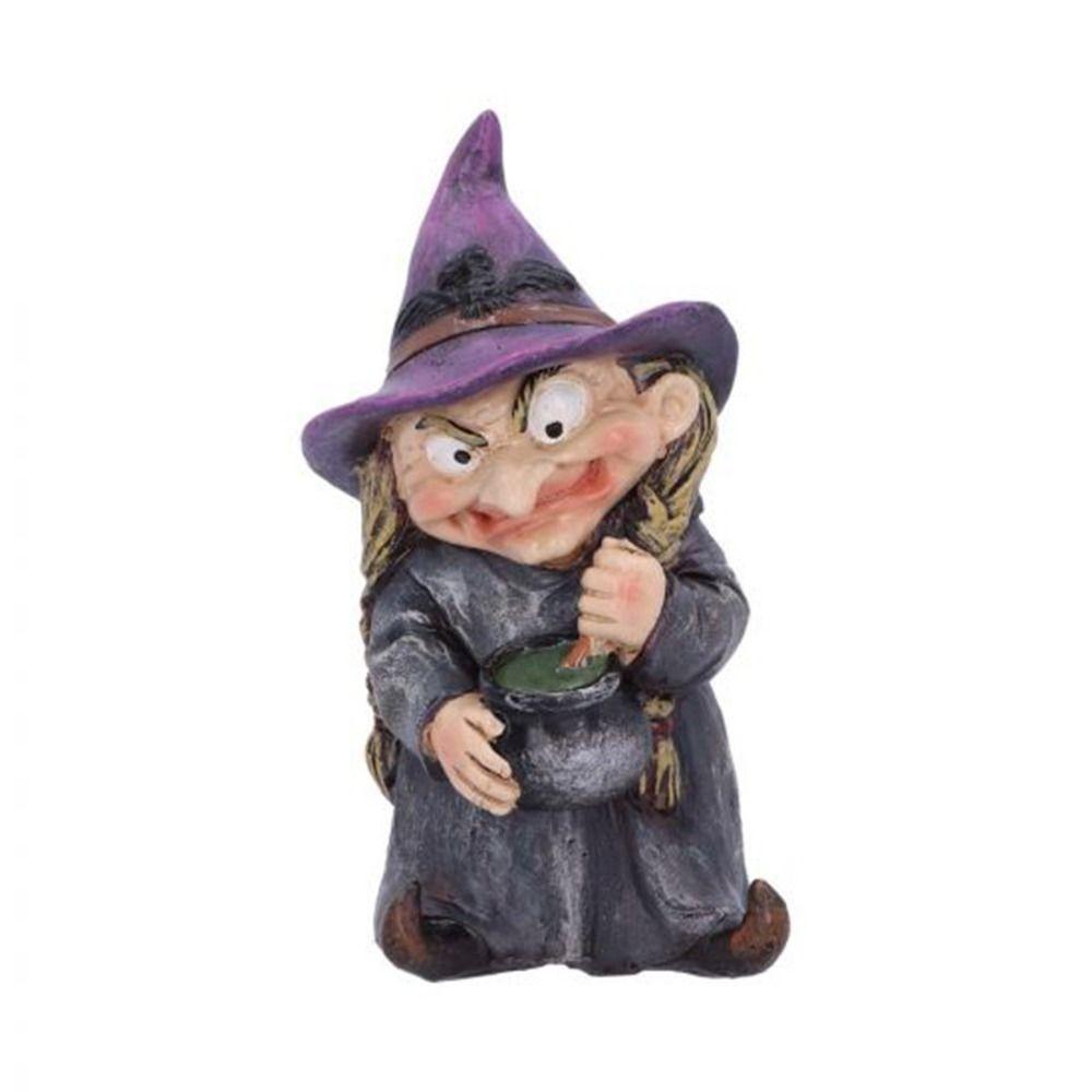 Resin Halloween Witch Sculpture Funny Garden Dwarf Figurine Crafts Gnome Statues  Tabletop