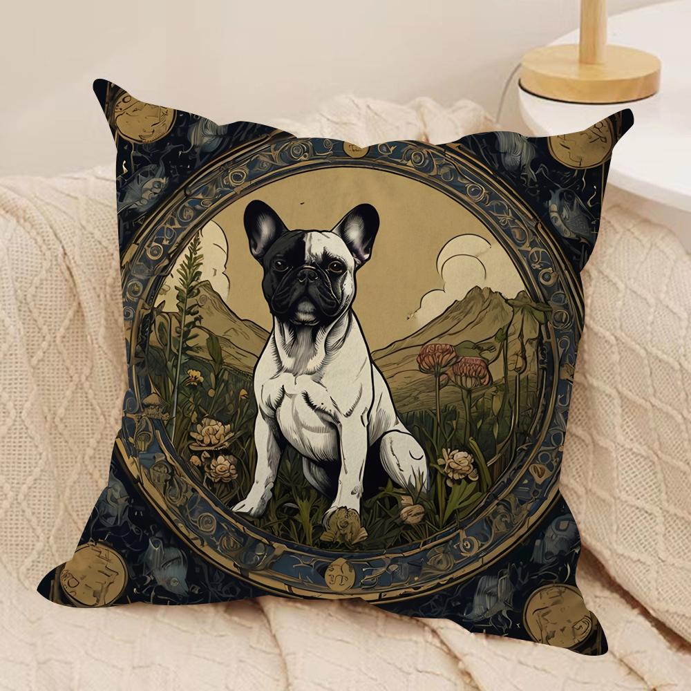 Funny Animal Vintage Portrait Cushion Cover Silky Short Plush Invisible Zipper Dustproof Sofa Pillow Case For Home Decor