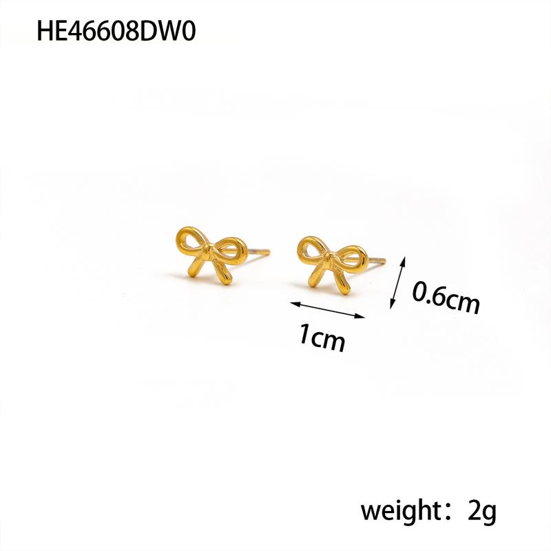CARLIDANA Fashion Waterproof Stainless Steel Earring Trendy Bow Earrings Gold Plated Butterfly Bow Knot Stud Earrings for Women