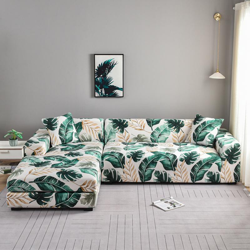 1ks Potah na pohovku pro loketní opěrku Rohová pohovka Jitrocel Listy Elastický potah na sekční pohovku ve tvaru L Prachotěsná