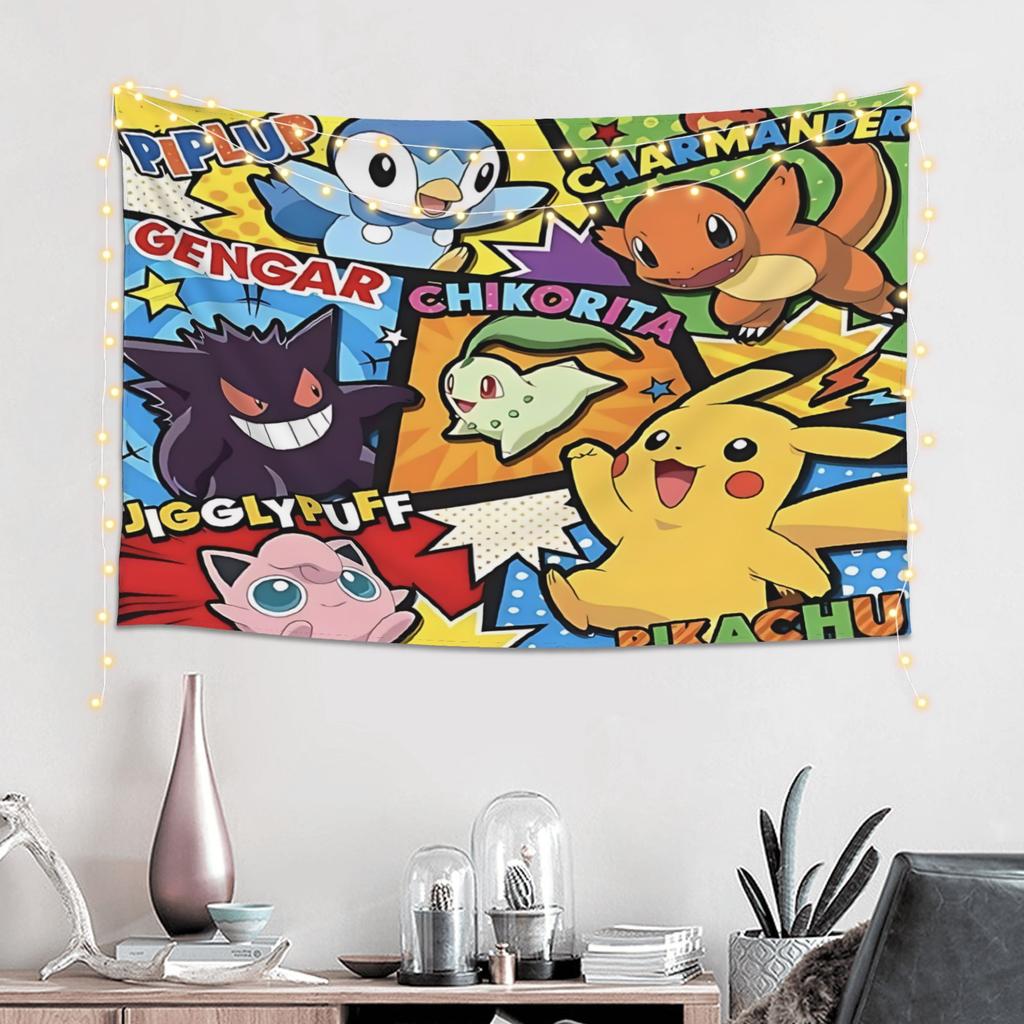 Cartoon Pokemons Anime Theme Cutecore Tapestry Wall Hanging Blanket Tapestry Home Decor Items Wall Decorations