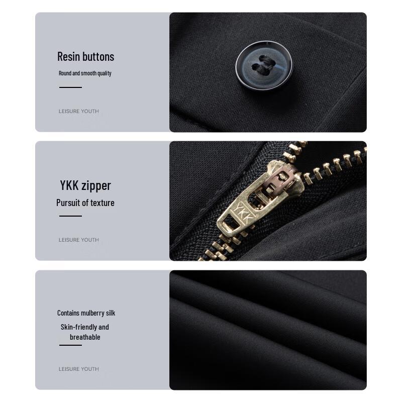 Shanshan Men's Business Casual Straight-Leg Silk Blend Pants