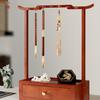 New Chinese Style Solid Wood Calligraphy Brush Holder and Tray: Four Treasures of the Study Display and Storage Rack.