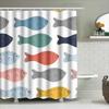 Whimsical Fish Shower Curtain Multicolor Pattern Decorative Fabric Waterproof Bath Rug Cover For Home Decoration In Bathrooms