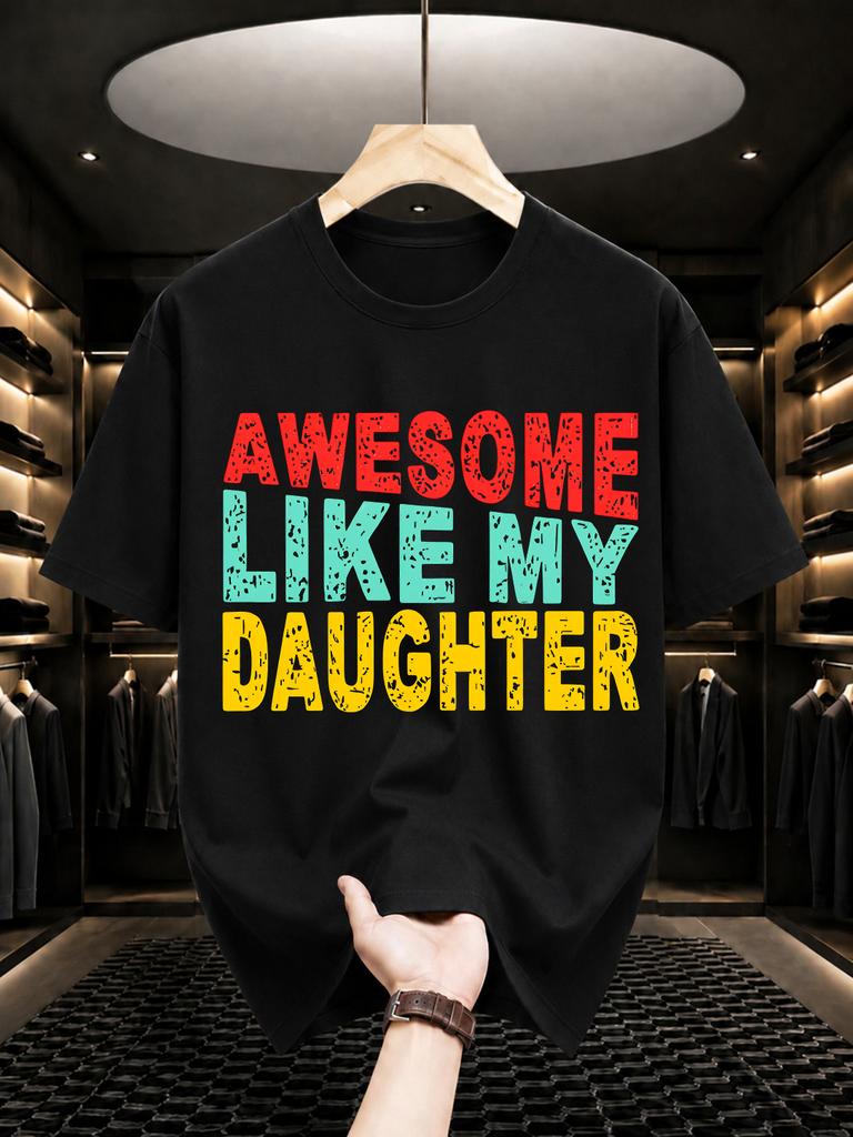 2026 New Cotton Tshirt Parentchild Fun Print Tshirt Casual Crew Neck Short Sleeve Family Street Style Top