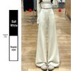 Spring 2026 Deep Gray Plus Size High-Waisted Wide-Leg Pants for Women