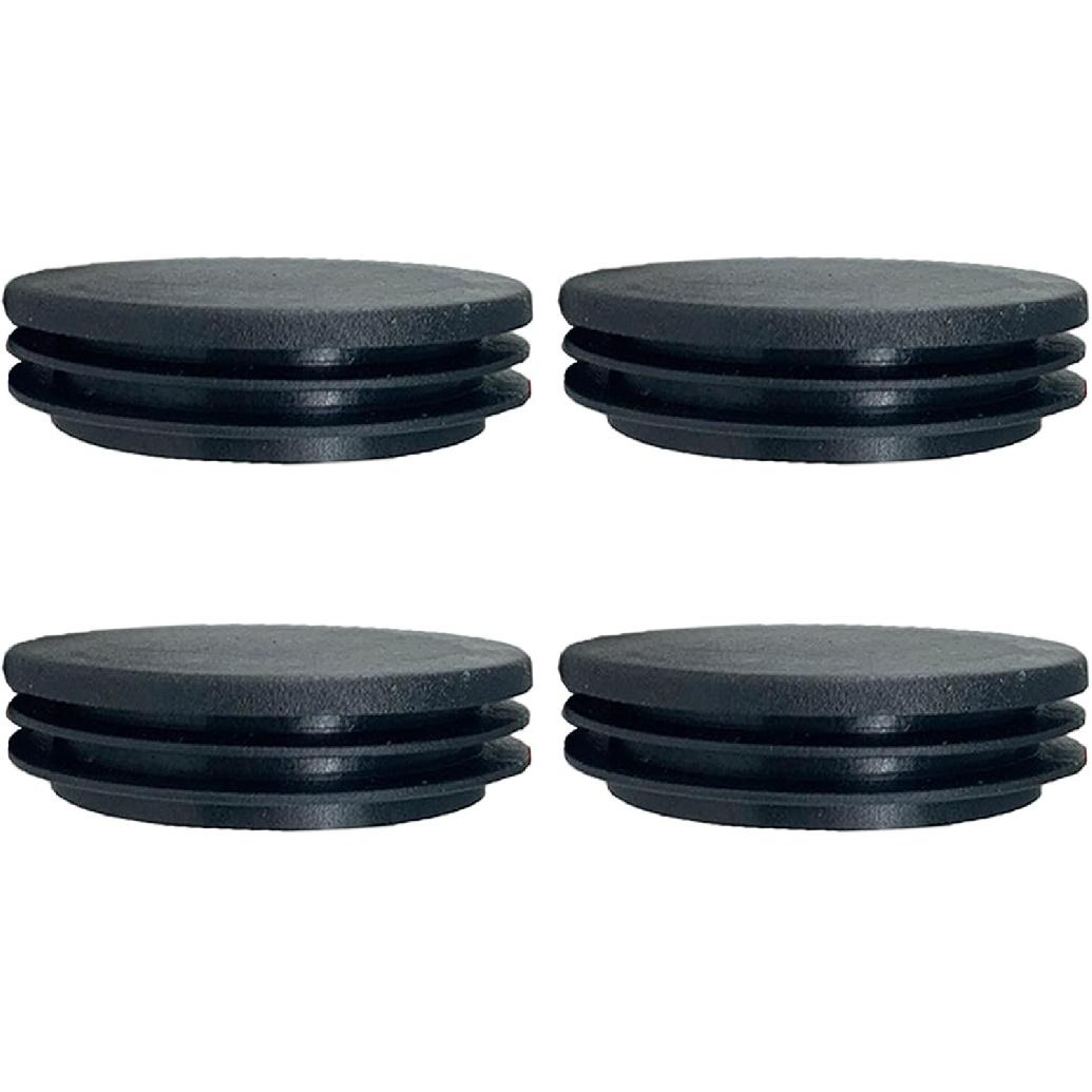 4 Pack 2.5 Inch (63mm) Round Plastic Hole Plugs, Tube Cover ert, Black End