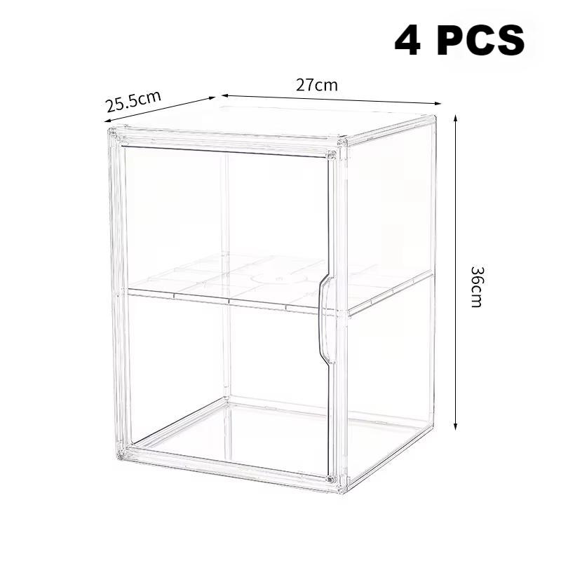 1/2/3/4PCS Acrylic Clear Display Storage Box for Fingures Foldable Display Case for Figurines Dolls Action Figure Organizer Box