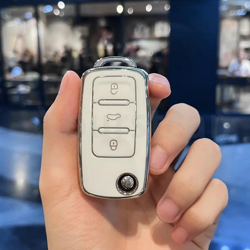 Tpu Shell For Volkswagen Vw Passat Tiguan Beetle Polo Golf Caddy T5 Up Eos Skoda Octavia Seat Leon Altea Car Flip Key Case Cover